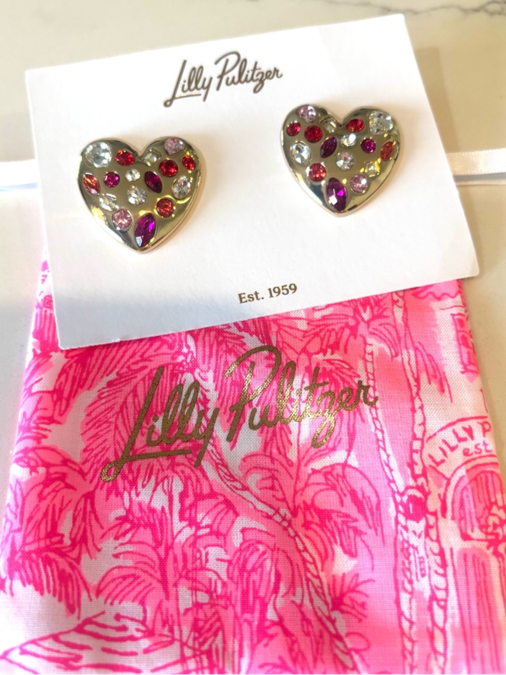 Lilly Pulitzer Glowmance Earrings New with Jewelry bag